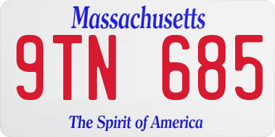 MA license plate 9TN685