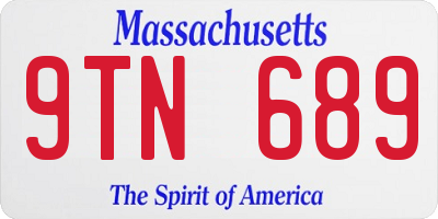 MA license plate 9TN689