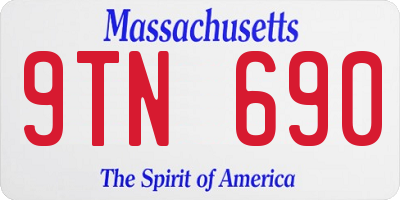 MA license plate 9TN690