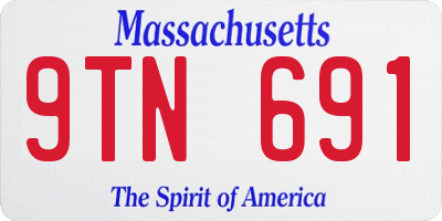 MA license plate 9TN691