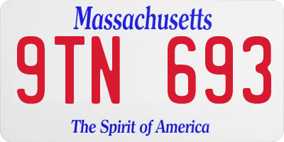 MA license plate 9TN693