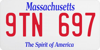 MA license plate 9TN697