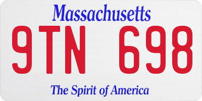 MA license plate 9TN698
