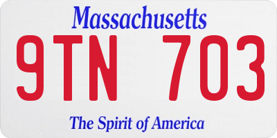 MA license plate 9TN703