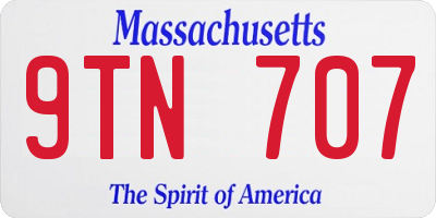 MA license plate 9TN707