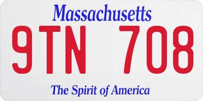 MA license plate 9TN708