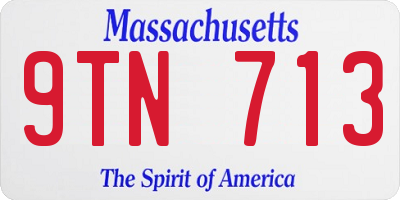 MA license plate 9TN713