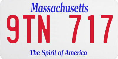 MA license plate 9TN717