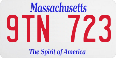 MA license plate 9TN723