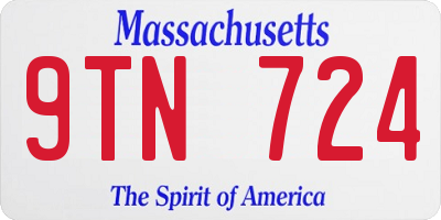 MA license plate 9TN724
