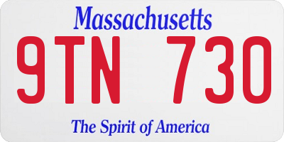MA license plate 9TN730