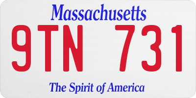 MA license plate 9TN731