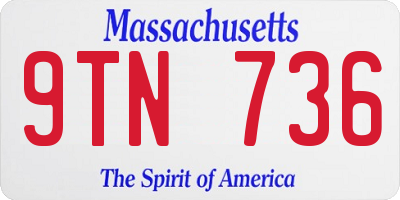 MA license plate 9TN736