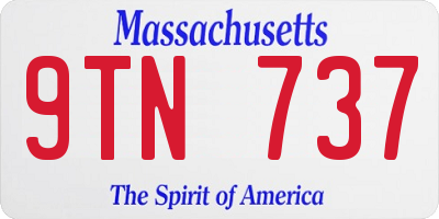 MA license plate 9TN737