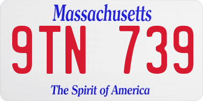 MA license plate 9TN739