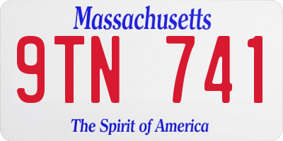 MA license plate 9TN741