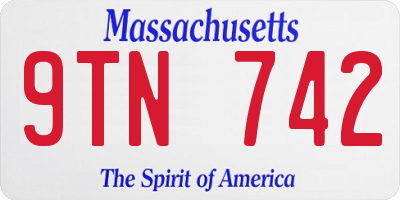 MA license plate 9TN742