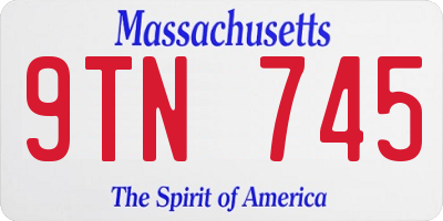 MA license plate 9TN745