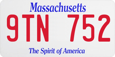 MA license plate 9TN752