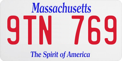 MA license plate 9TN769