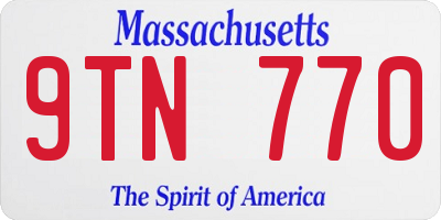 MA license plate 9TN770