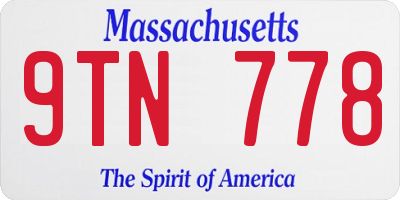 MA license plate 9TN778