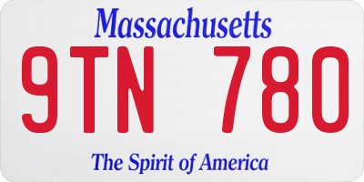 MA license plate 9TN780