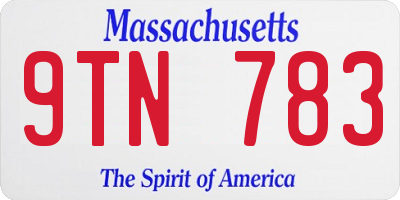 MA license plate 9TN783