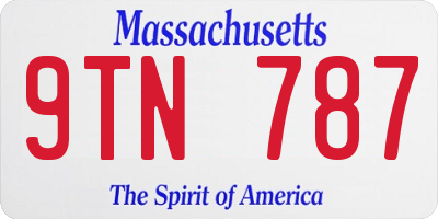 MA license plate 9TN787