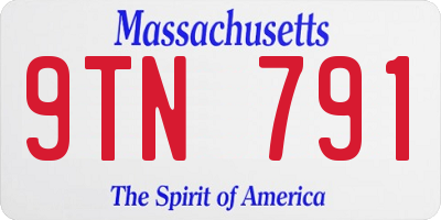 MA license plate 9TN791