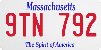 MA license plate 9TN792