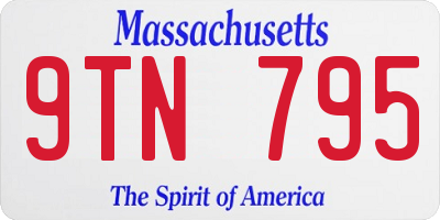 MA license plate 9TN795