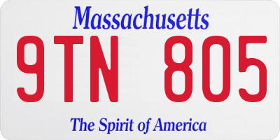 MA license plate 9TN805