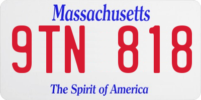 MA license plate 9TN818