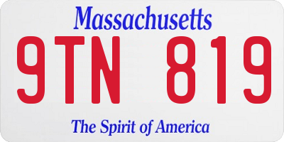 MA license plate 9TN819