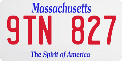 MA license plate 9TN827