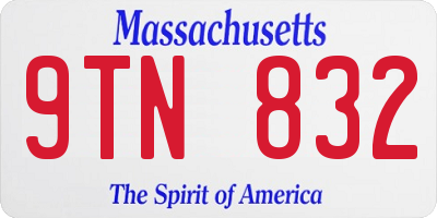 MA license plate 9TN832