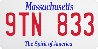MA license plate 9TN833