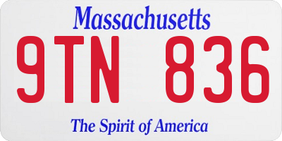 MA license plate 9TN836
