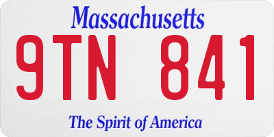 MA license plate 9TN841