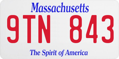MA license plate 9TN843