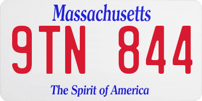 MA license plate 9TN844