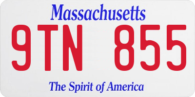 MA license plate 9TN855