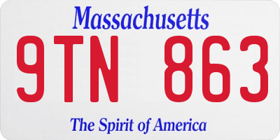 MA license plate 9TN863
