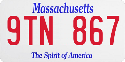 MA license plate 9TN867