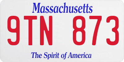 MA license plate 9TN873