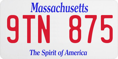 MA license plate 9TN875
