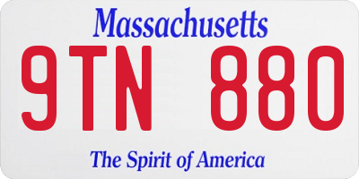MA license plate 9TN880