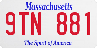 MA license plate 9TN881
