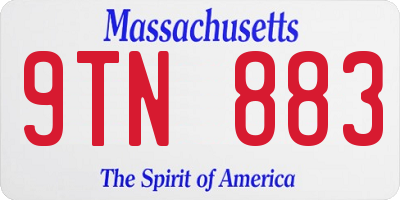 MA license plate 9TN883
